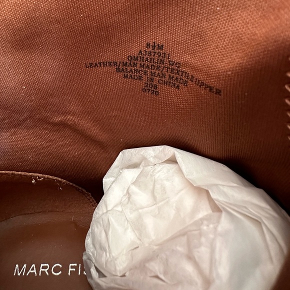 Marc Fisher Hailin Cognac Leather Croc Print Buckle Knee High Boots Women’s 8.5M - Picture 12 of 13